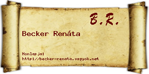 Becker Renáta névjegykártya
